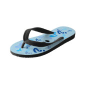 Tongs Enfants Flip Flops - Points d'interrogation en bleu (Incliné)