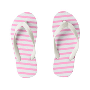 Tongs Enfants Flops à lèvres pour enfants - Bandes roses et blan
