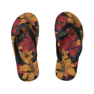 Tongs Enfants Floral Tropical, Beau Motif sans couture.