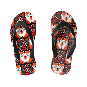 Tongs Enfants Fox Et Nature Art Populaire Nordique