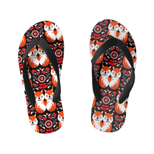 Tongs Enfants Fox Et Nature Art Populaire Nordique (Semelle)