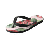 Tongs Enfants Fraises mûres d'été : Aquarelle rose (Incliné)