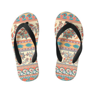 Tongs Enfants Frontières florales indiennes Motif sans joint