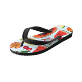 Tongs Enfants Fruits Exotiques : Imprimé tendance sans couture. (Incliné)