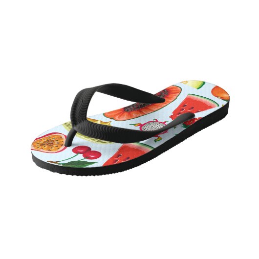 Tongs Enfants Fruits Exotiques : Imprimé tendance sans couture. (Incliné)