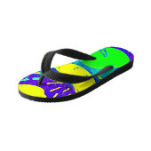 Tongs Enfants Fruits expressifs Neon Color Art Motif (Incliné)