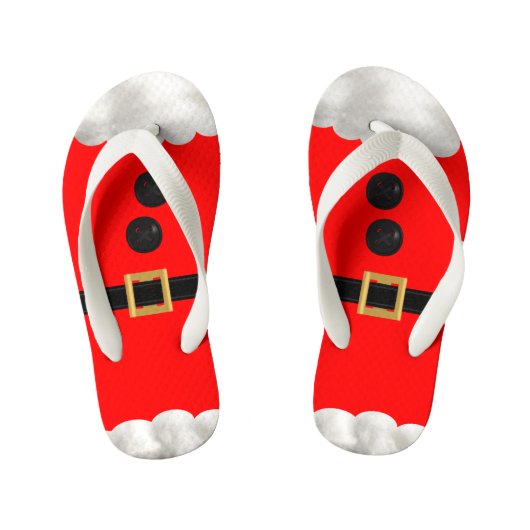 Tongs Enfants Garçons Red Elf Santas Helper Festive Flip Flops (Semelle)
