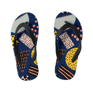 Tongs Enfants Géométrie amusante : Motif multicolore Abstrait