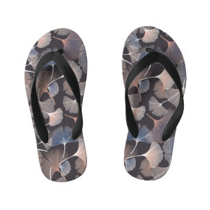 Tongs Enfants Ginkgo feuilles : élégant motif naturel.