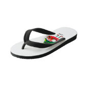 Tongs Enfants Gnome de Noël personnalisée tenant une boîte cadea (Incliné)