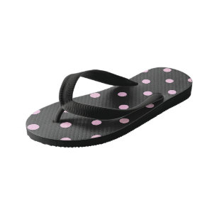 Tongs Enfants Gris avec des points roses