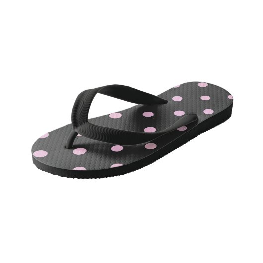 Tongs Enfants Gris avec des points roses (Incliné)