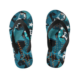 Tongs Enfants Grunge star motif, design pour enfants ludique.