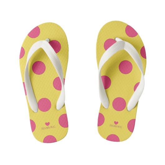 Tongs Enfants HAMbyWhiteGlove - Retourner - Flops - Pois roses (Semelle)