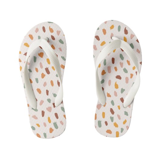 Tongs Enfants Happy Coloured Dot Shapes Pattern Slippers (Semelle)