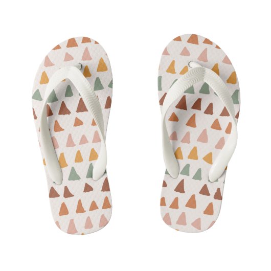 Tongs Enfants Happy Coloured Triangle Shapes Pattern Slippers (Semelle)