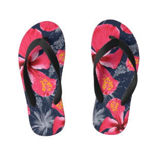 Tongs Enfants Hibiscus Tropical Fleurs été Design