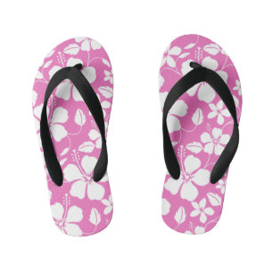 TONGS ENFANTS HULA HAÏIENNE (HIBISCUS) ROSE