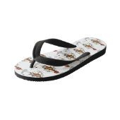 Tongs Enfants Illustration amusante de poulet cool (Incliné)