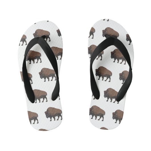 Tongs Enfants Illustration de bison (Semelle)