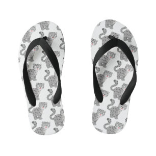 Tongs Enfants Illustration de dessin animé de léopard des neiges