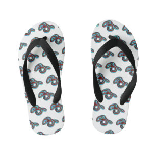 Tongs Enfants illustration de dessin animé de serpent à collier