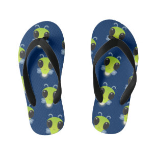 Tongs Enfants Illustration de la luciole vert mou