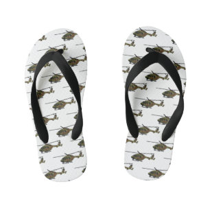 Tongs Enfants Illustration de l'hélicoptère de l'armée