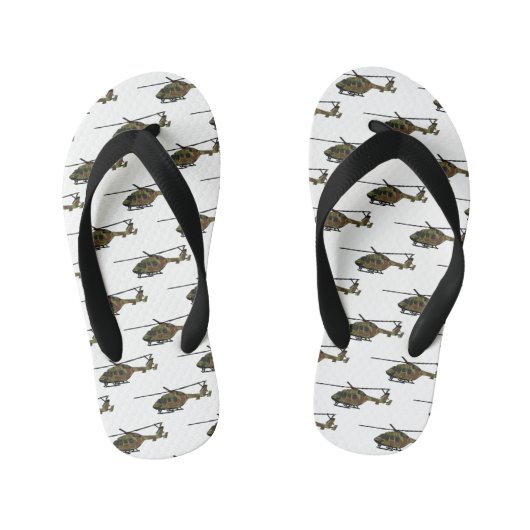 Tongs Enfants Illustration de l'hélicoptère de l'armée (Semelle)