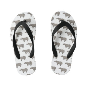 Tongs Enfants illustration de rhinocéros de Java de dessin animé