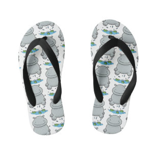 Tongs Enfants Illustration de saut en hippo mignon