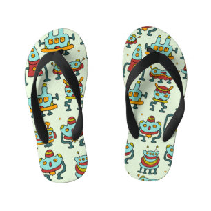 Tongs Enfants Illustration du Motif Vintage des Aliens robots