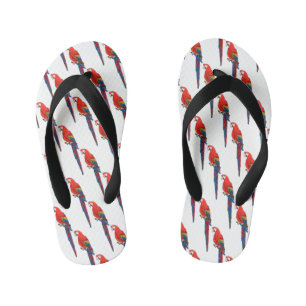 Tongs Enfants Illustration du perroquet de macaw Scarlet