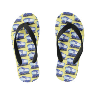 Tongs Enfants Illustration d'un bus moderne bleu mignon