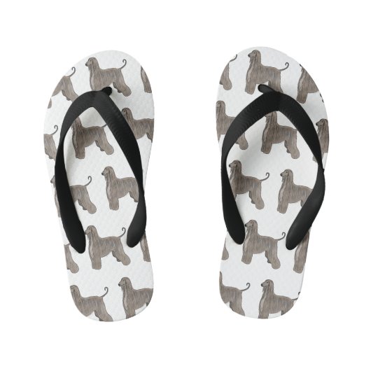 Tongs Enfants Illustration d'un chien hound afghan (Semelle)