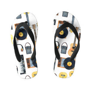 Tongs Enfants Instruments de musique : aquarelle transparente