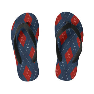 Tongs Enfants Jacquard Royal Bleu Motif de Noël