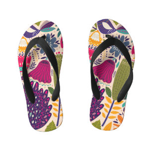 Tongs Enfants Jardin tropical : collection motif de printemps.