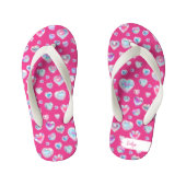 Tongs Enfants Joli coeur en cristal brillant 3D sur rose (Semelle)