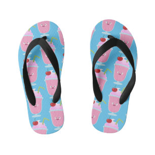 Tongs Enfants Joli dessin animé de sundae à la glace à la fraise