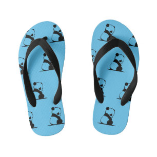 Tongs Enfants Joli panda imprimé bleu