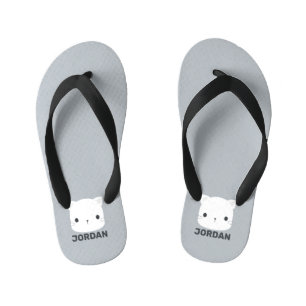 Tongs Enfants Joli Petit Chat avec Nom Personnalisé