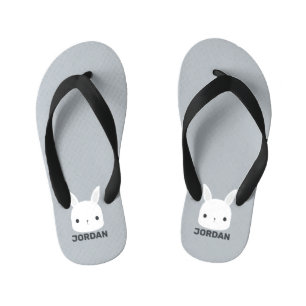 Tongs Enfants Joli petit lapin avec nom personnalisé