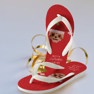 Tongs Enfants Jote Red Père Noël Sloth Personnalisez Noël