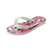 Tongs Enfants Kawaii Panda on Pink (Incliné)