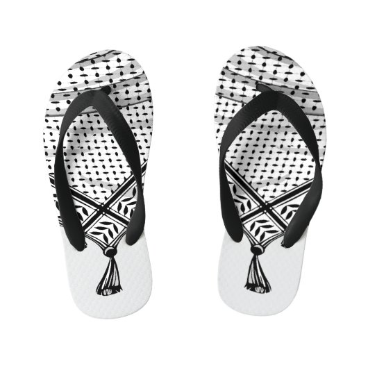 Tongs Enfants Keffiyeh Écharpe palestinienne tissu traditionnel (Semelle)