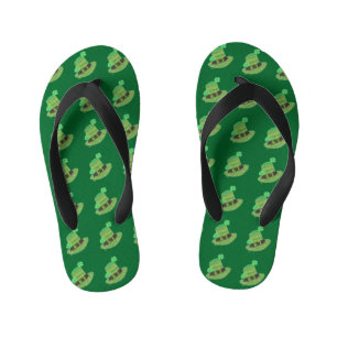 Tongs Enfants Les enfants casquettes du chevron vert leprechaun