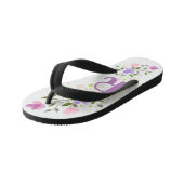 Tongs Enfants Lettre initiale R Plus Floral Design (Incliné)
