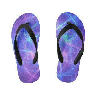 Tongs Enfants Magique bleu rose violet Tourbillonnant fractal