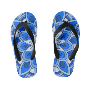 Tongs Enfants Mandala en bleu